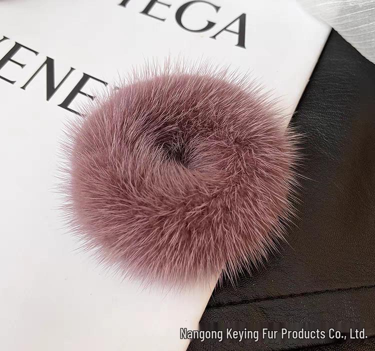Korean Mink Fur Hair Tie: Cute & Plush High-End Hair Accessory for Women