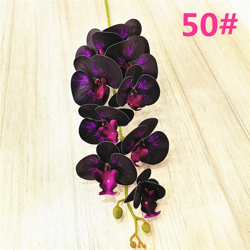 One Latex Butterfly Orchid Flowers 9 Heads Real Touch Good Quality Artificial Phalaenopsis Orchid