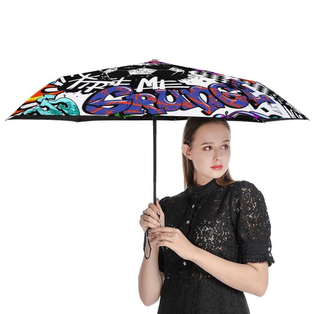 1 Pack Automatic Umbrella With Efficient Auto Open Mechanism And Wind Resistance For Outdoor Use In Graffiti Look