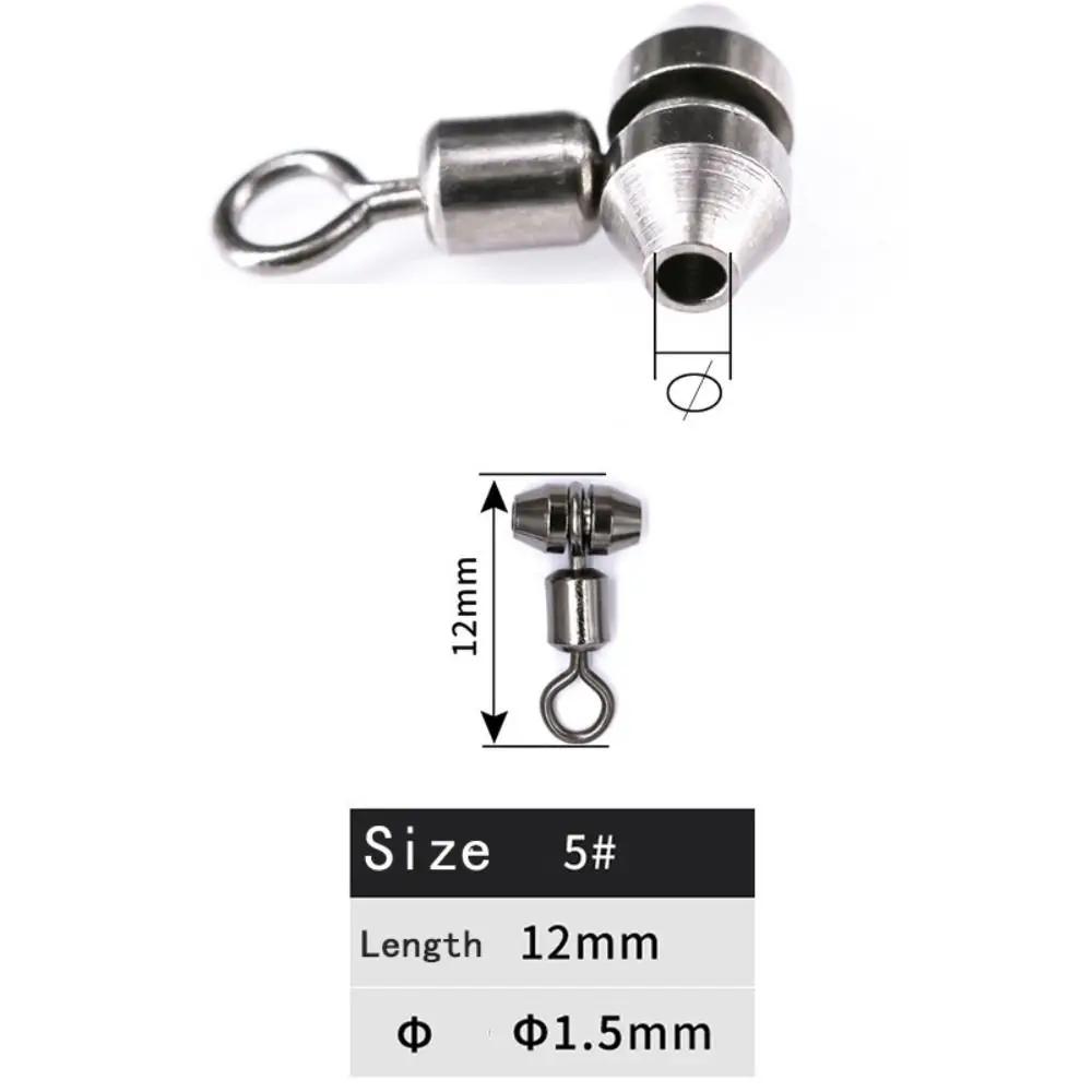 10 Stück Angel-Wirbel 3-Wege Edelstahl Angel-Verbinder Kugellager Wirbelhaken für Karpfen Angelzubehör Werkzeug