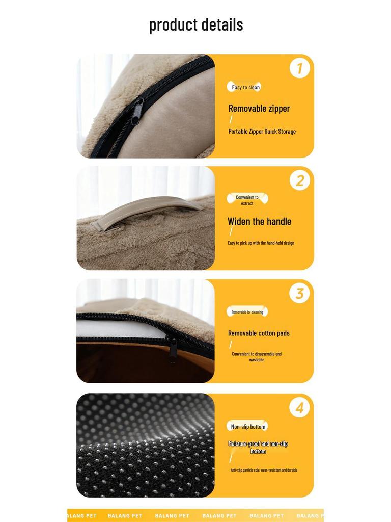 Universal Enclosed Cat Bed: Thick, Warm, Washable Nest for Deep Sleep