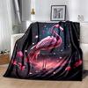 1pc Flamingo Printing Lightweight Flannel Blanket, Comfortable and Warm Blanket, for Camping Sofa Bed and Couch Office, in All Seasons