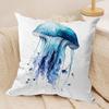 Sea Animal Turtle Coral Cushion Cover Soft Plush Fabric DoubleSided Printed Sofa Cushion Cover for All Seasons Home Decor Gift