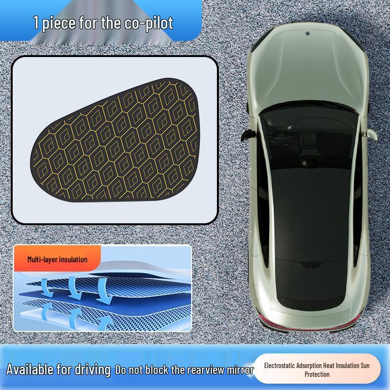 Diamond Pattern Electrostatic Car Sun Shade - Heat Insulation Side Window Visor
