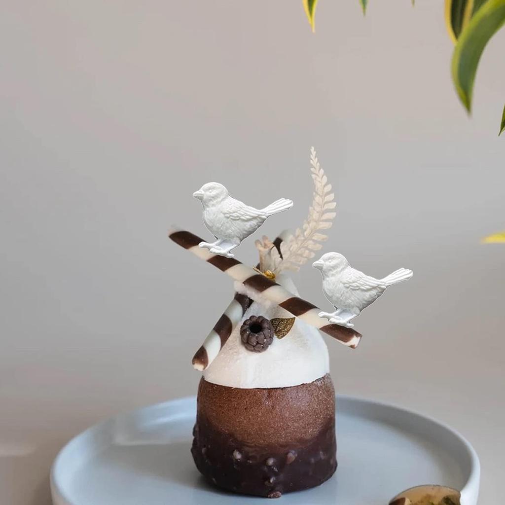 Sijiangmold Bird Silicone Molds Owls Tree Branch Fondant Mold Flower Leaves Silicone Molds For Cake Decorating Candy Chocolate Gum Paste Crafting