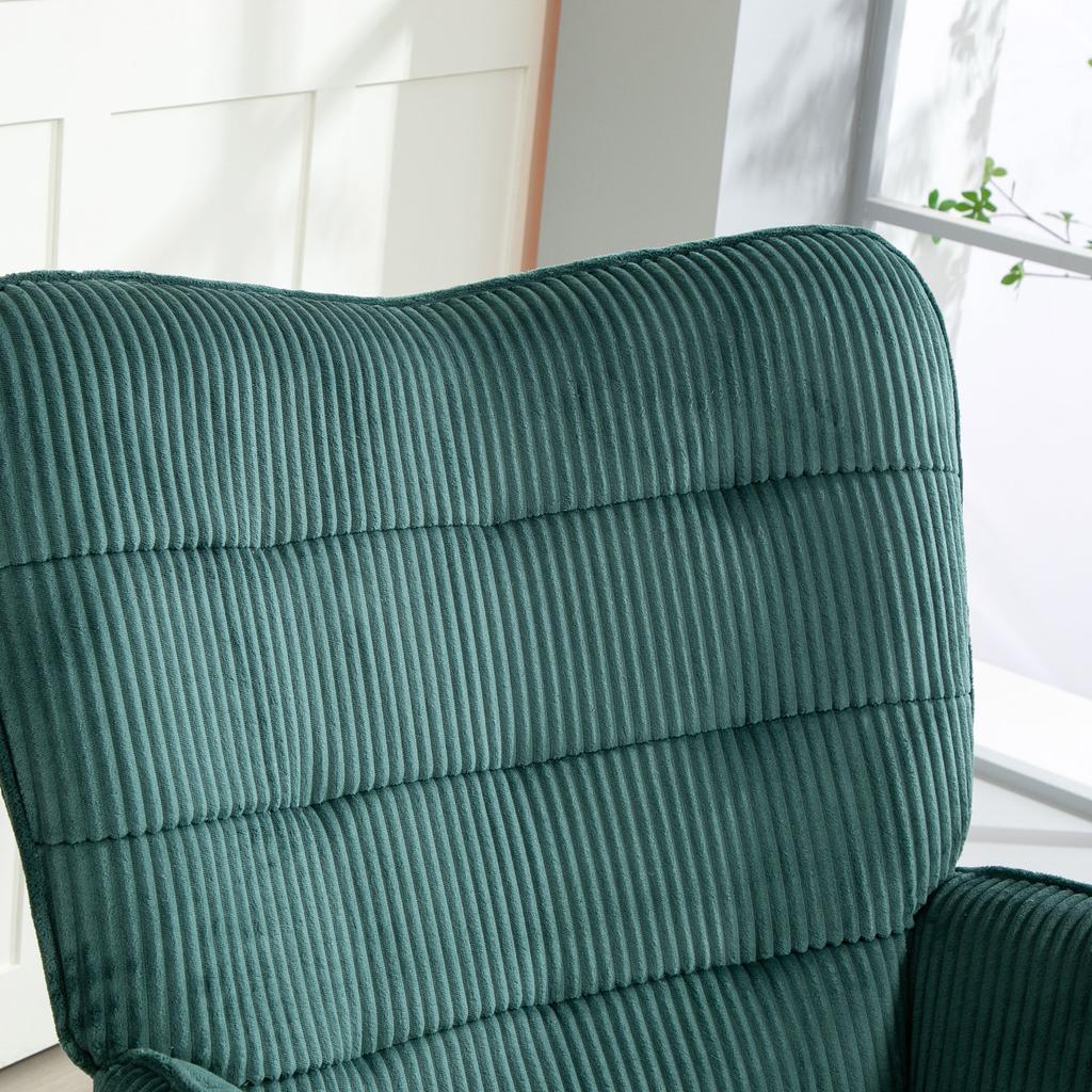 Rocking Chair, Beech Wood Rockers, Thick Padding, Dark Green, Up to 120 kg