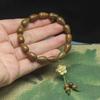 Green Sandalwood Fragrant Bracelet Waterdrop Beads Flower Pendant Women Wrist Ornament