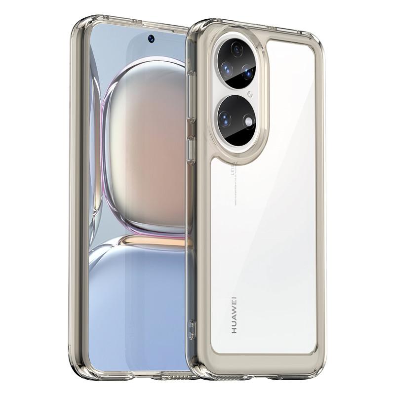 For Huawei P50 Case Huawei P50E 4G Cover Colorful Soft Edge Silicone Transparent Shockproof Bumper For Huawei P50 P50E 4G Case