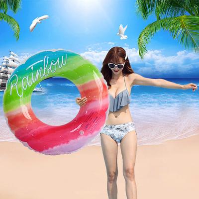 New Rainbow Flower Swimming Ring Water Sports Internet Celebrity Little Fairy Thickened PVC Children's Swimming Ring