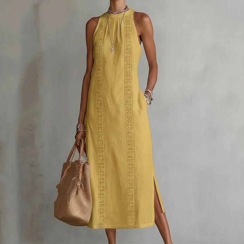 Sleeveless Plus Size Cotton Vintage Floral New In Dresses for Women Casual Loose Long Summer Dress