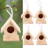 4Pcs Durable Hanging Bird House Hanging Design Insect Resistant Wooden Bird Cage Moisture Resistant Premium Platane Wood