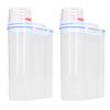 2PCS Rice Storage Container 2.5L Plastic Rice Dispenser Bin with Pour Spout for Rice Beans Grains Small Dry Food