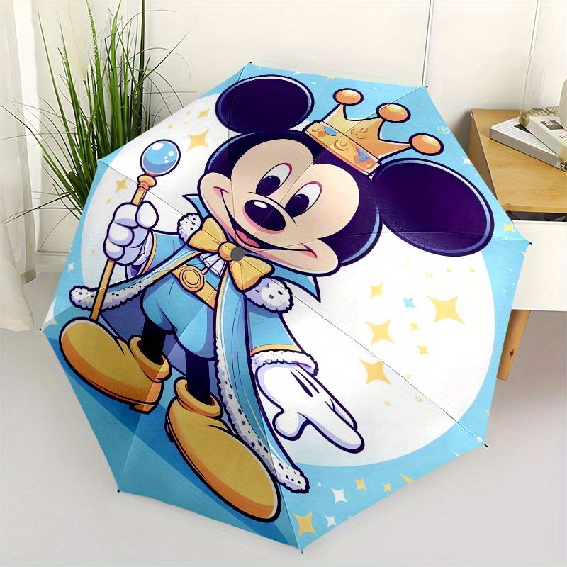 

King Mickey, Sorcerer s Apprentice Themed Automatic opening and closing folding umbrella, 8 rib windproof, compact travel design, suitable f