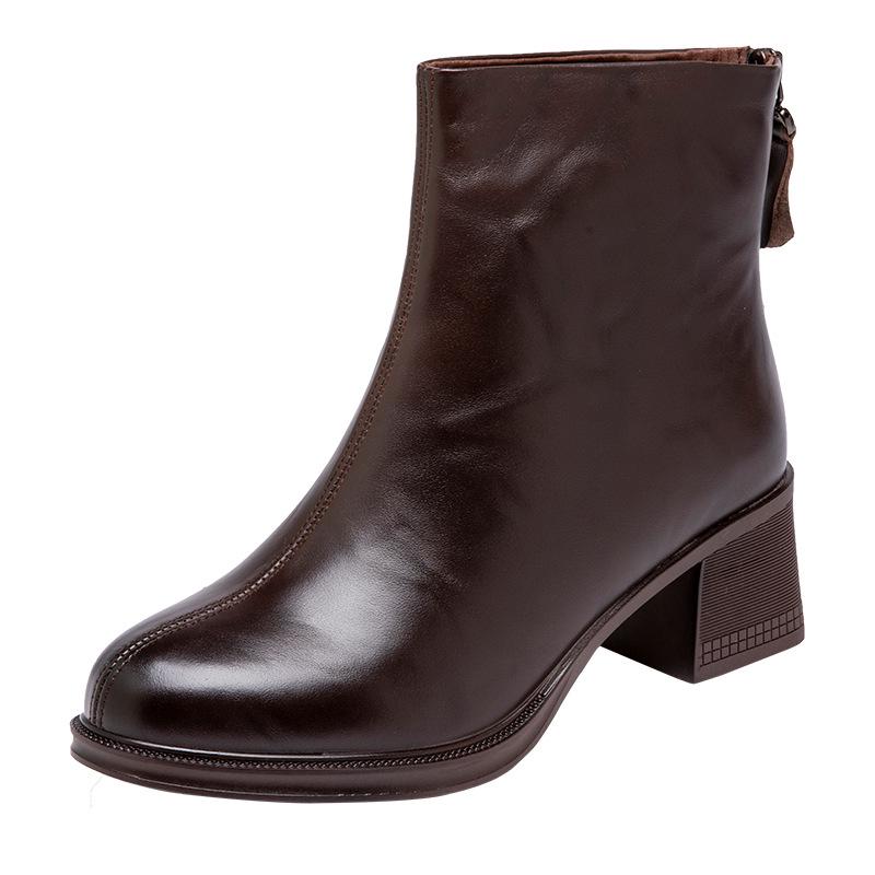 2025 Winter Women's Luxurious Cowhide Boots: Non-Slip, Warm, Comfortable, Fashionable, Plus Velvet