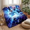 Erling Haaland Custom Name Text Flannel Blanket Soccer Logo Personalized Fleece Throw Blanket Special Gift For Sofa Bedroom Home