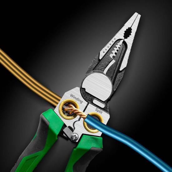 8-in-1 Wire Stripper with Voltage Tester Ergonomic Handle Portable Multi-function Electric Wire