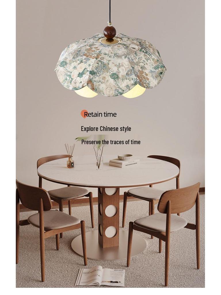 Vintage French Fabric Pendant Light for Dining, Living Room, or Bedroom
