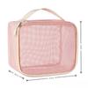 1 3Pcs Makeup Bag Mesh Handbag Portable Cosmetic Organizer Zipper Storage Pouch for Travel Purse and Lipstick