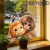 Affen Fenstertattoo Niedlicher Babyaffe PVC-Aufkleber Wiederverwendbare Statische Glasaufkleber für Wohnzimmer Heimdeko