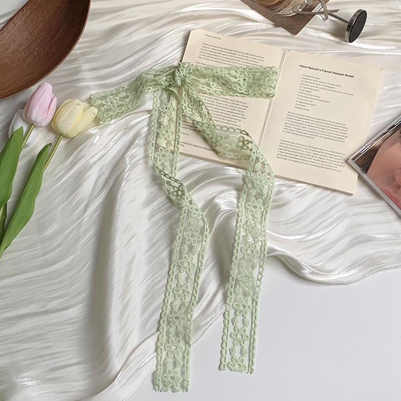 Lace silk scarf premium headdress DIY bow gift packaging clothing accessories ribbon headscarf headband streamer