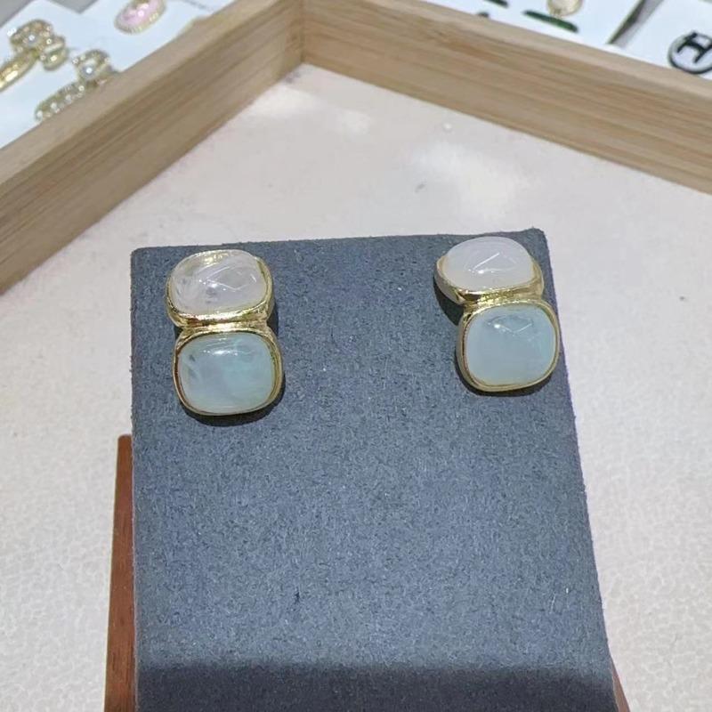 Fashion Korean Color Square Zircon Stud Earrings For Women Female Party Jewelry Pendant Custom Jewelry