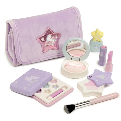 

Mother Garden Pretend Play Set, Colorless Makeup and Pouch Set [Unicorn], Wooden Makeup Set, Dresser, Toy, Gift for 3-Year-Old Girls, 263-37260
