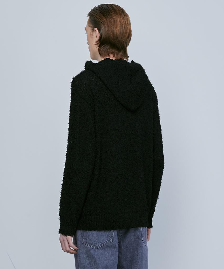 KNITTED Tail Hoodie Knit Black