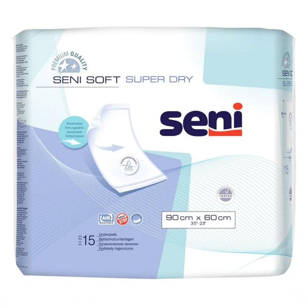 Breathable Absorbent Pad 90cm x 60cm Seni Soft Super Dry 15 Pcs x 4 Pack