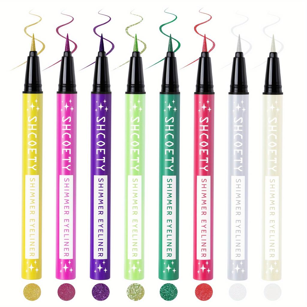 8 Color Single Pearlescent Fine Shimmer Eyeliner Pen, Eye Contour Pencil