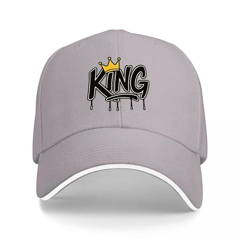 KING Krone Logo Baseballkappe Schwarz Verstellbare Mütze Streetwear Stil Unisex Damen Modeaccessoire Urban Trendiges Design