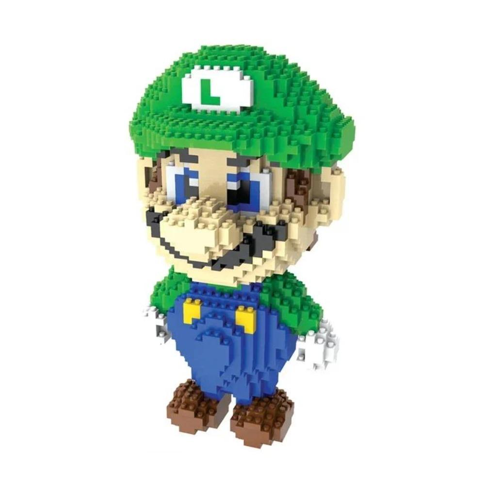 Funny Super Mario Micro Building Blocks Skeleton Mario Yoshi Luigi Bowser Bros Bricks DIY Assembly Figure Toys for Child Gift