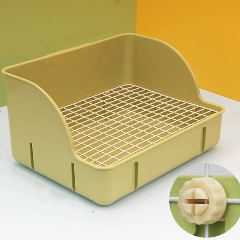 Potty Trainer Rabbit Litter Box Detachable Grids Small Animal Litter Pan for Cage Use