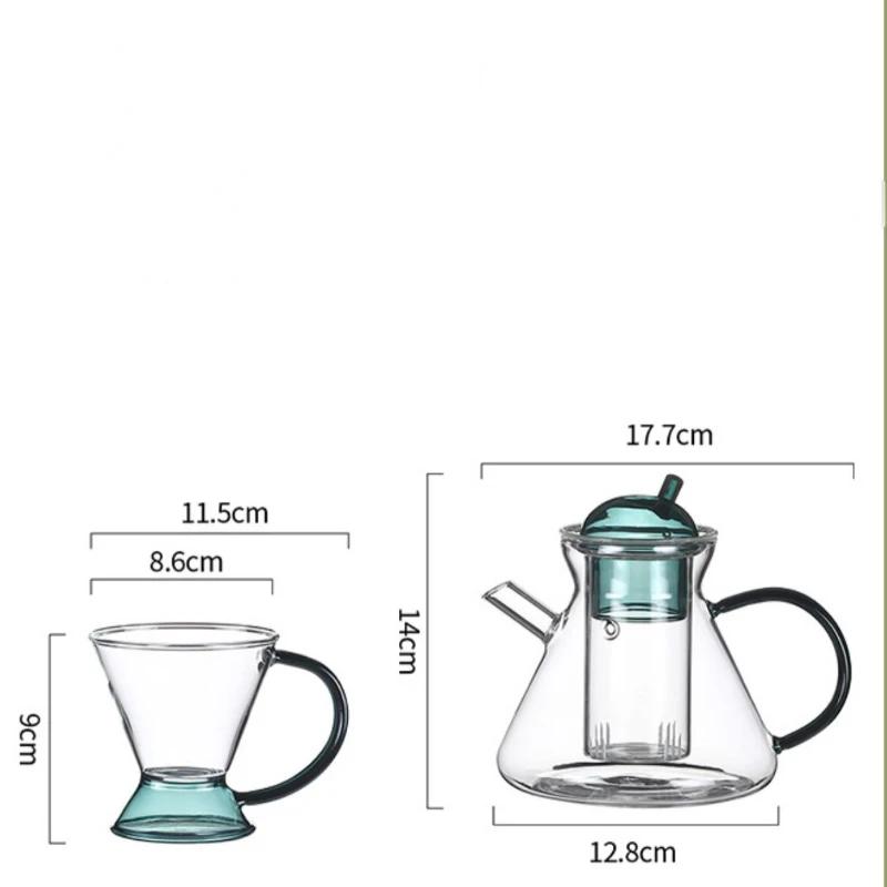 Creative Glass Teapot Tea Cup High Borosilicate Glass High Temperature Glass Tea Set Tea Water Separation Kettle