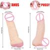 2 In 1 Realistic Pussy with Real Big Penis Enlarger Sleeve Vagina Anus Masturbation Sex Toys for Men Women Adult Erotic Supplies
