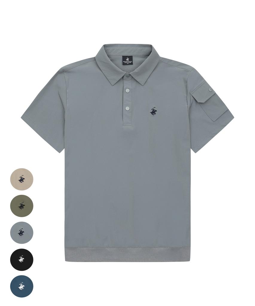 BHPOLOCLUB Men'S Air Stretch Snap Collar T-Shirt 5 Colors Ts181