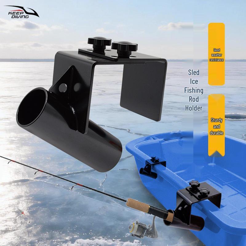 Heavy-Duty Adjustable Ice Fishing Sled Rod Holder - Hands-Free, High-Strength Insert