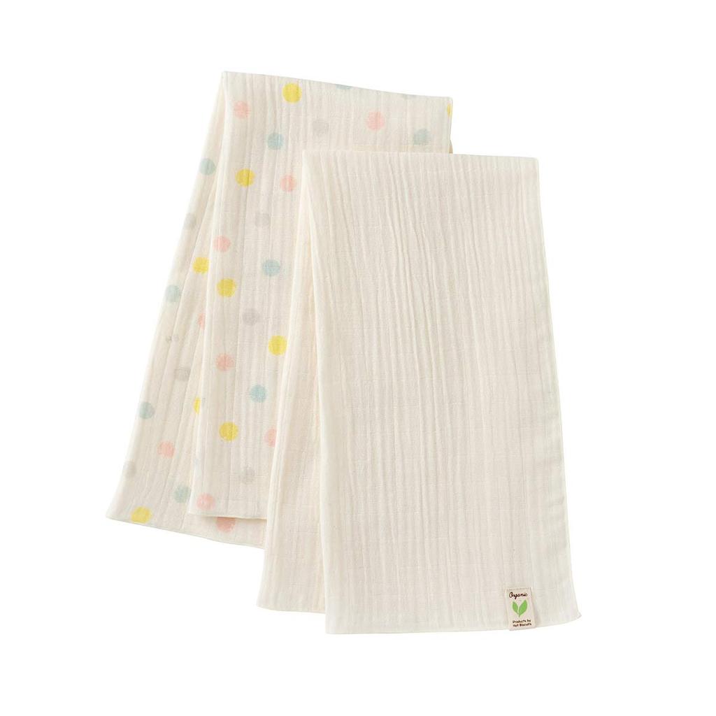 MIKI HOUSE HOT BISCUITS Gauze Towel Set (2-Piece Set) One Size, Ivory, 76-8026-452