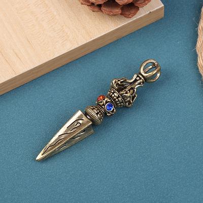 Vintage Měděný Vadžra Pestil Náboženská Kolekce Domácí Dekorace Starožitná Mosaz Stolní Dekorace Buddhův Nástroj Feng Shui Ornament