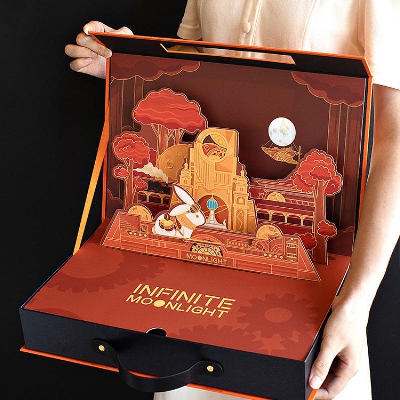 

Mid-Autumn 2025 Custom Mooncake Gift Box with Handbag Packaging No