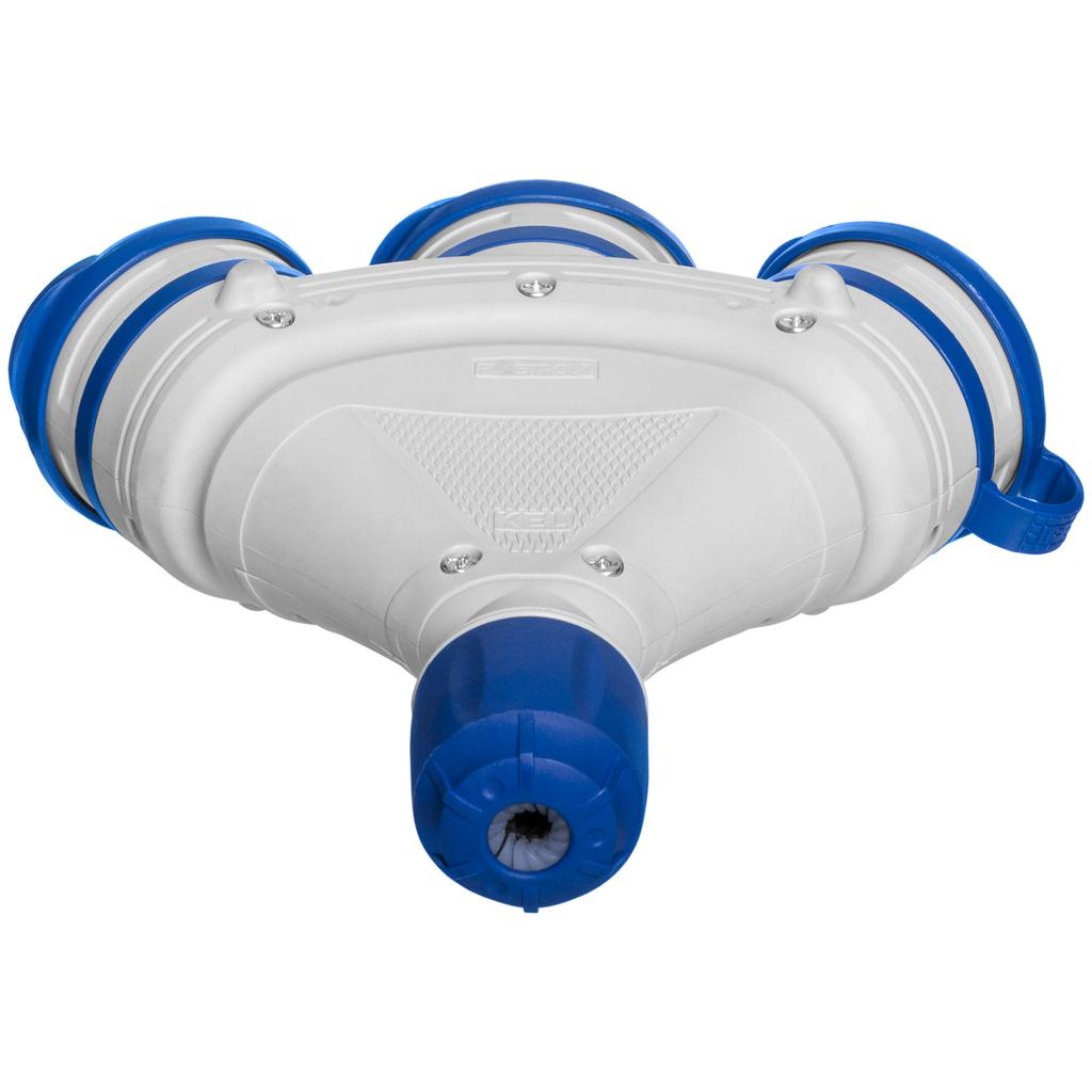 Trójdrożne Gniazdo Schuko Ip44 3X2P+Z 16A 250V Szaro-Niebieskie Rozgałęźnik