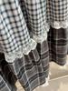 2026 Spring/Summer Women's Retro Plaid Lace Trim A-line Long Skirt with Elastic Waist