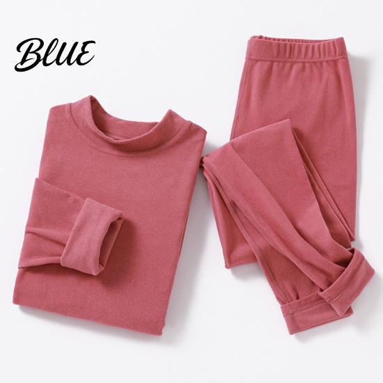 Velvet Sleepwear Set Seamless Double-sided Thermal Underwear Winter Unisex 2 Pcs/Set Round Neck Homewear Thick