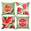 Sweet Watermelon Slices Pattern Doublesided Printed Pillow Cover Short Plush Suitable Living Rooms Sofas Throw Cushion Cover