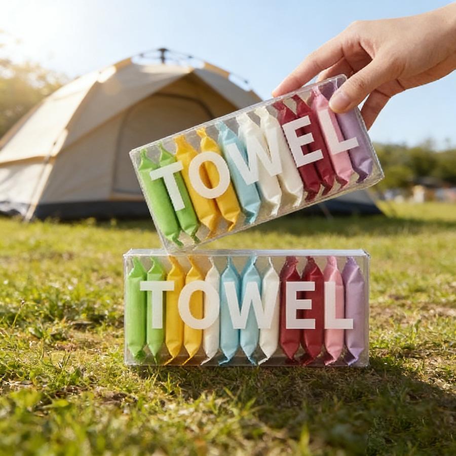 Portable Disposable Compressed Towels 14PCS Face Washcloths for Travel Camping Makeup Removal Daily Cleansing Skincare