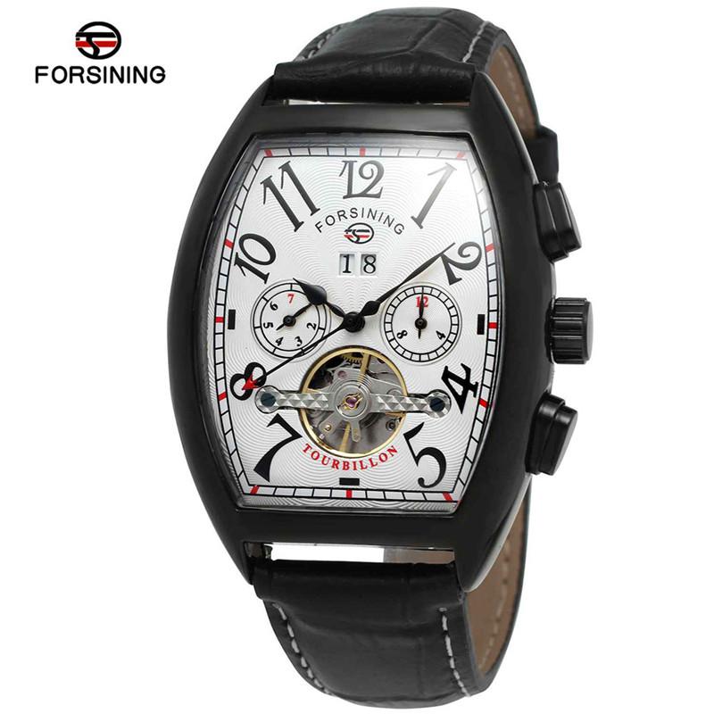 Fashion FORSINING Top Brand Tourbillon Mens Clock Military Army Sport Clock Male Luxury Automatic Mechanical Date Men Watch Gift
