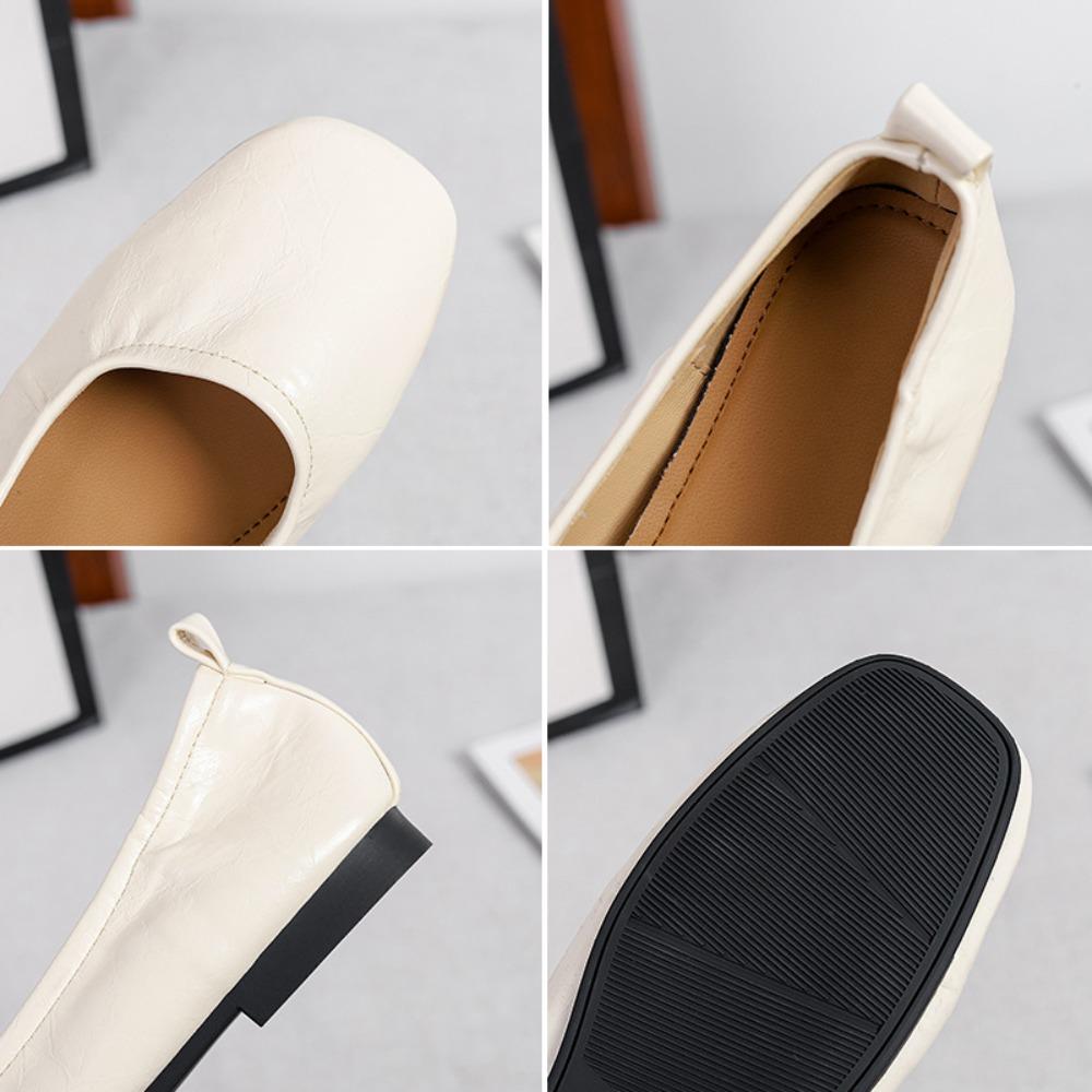 Fashion Flat Shoes Women Light Mouth Single Shoes Women's Spring Summer New Versatile Flat Bottom Square Head Solid Color Women's Shoes