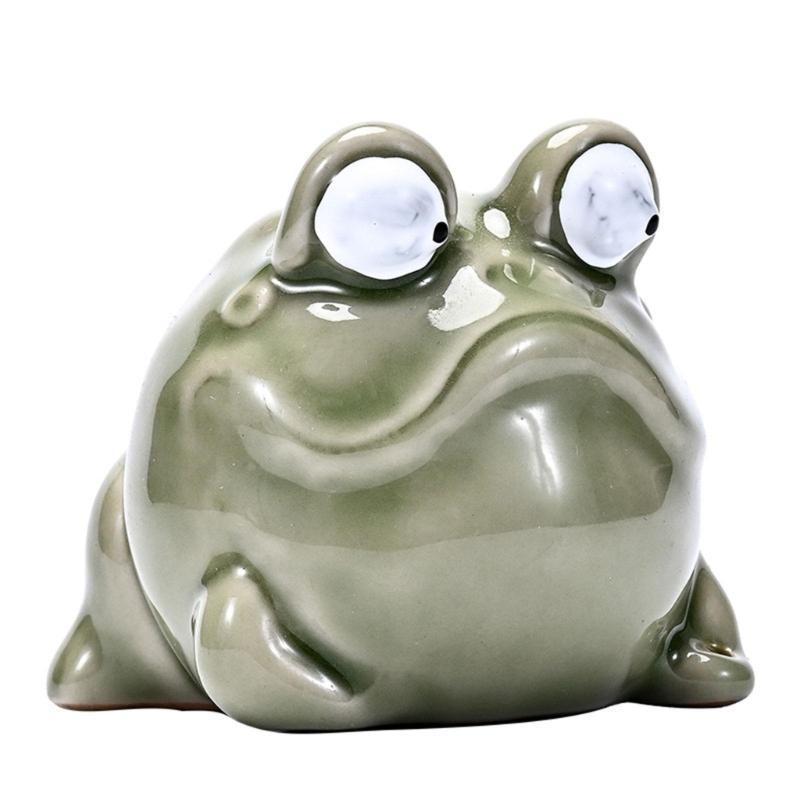 Large Eye Frogs Incenses Holder Ceramics Animal Miniature Statue Incenses Burners for Living Room or Bedroom