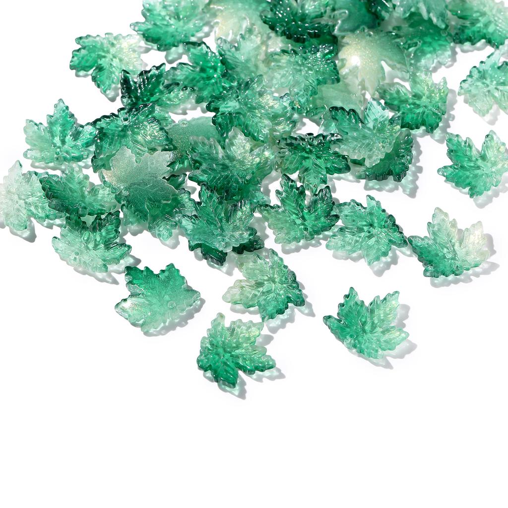 10Pcs/lot 20x20mm Gradient Color Maple Leaf Glass Bead Jewellery Making Beads for Bracelets Necklace DIY Craft Supplies