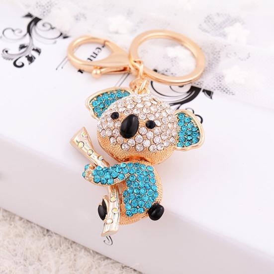 Mignon strass incrusté Koala pendentif porte-clés voiture porte-clés breloque pour sac