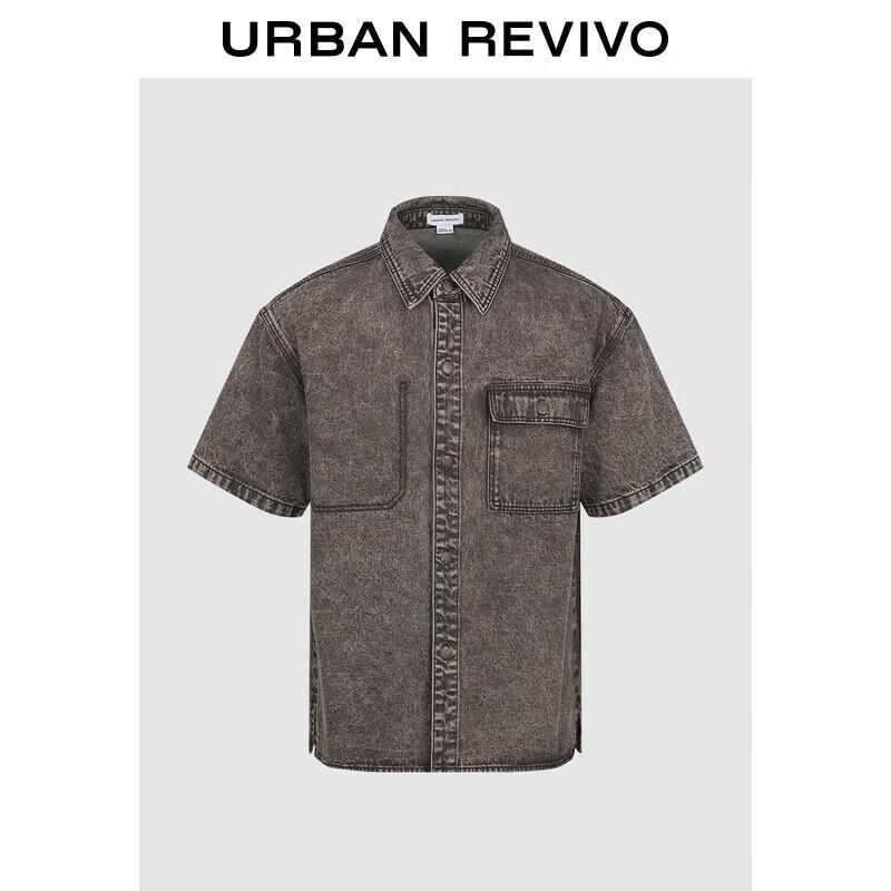UR Men s Vintage Washed Pocket Short-Sleeve Casual Shirt XL